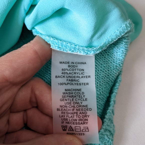 Two by Vince Camuto Open back Knit Tunic Top Mint Green Women's Size Medium - Picture 6 of 9